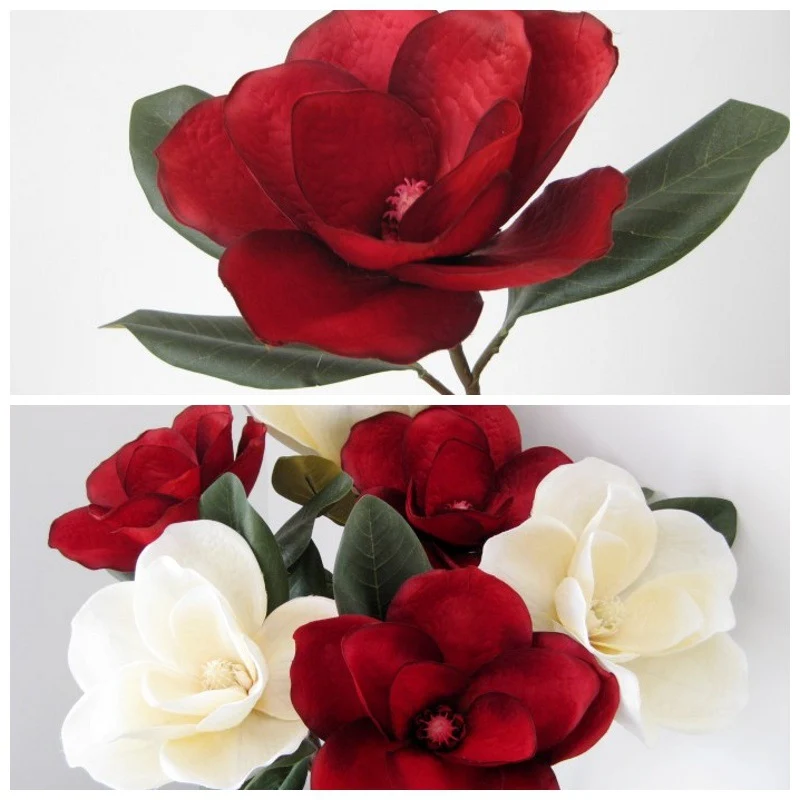 Realistische Magnolia Blume Stiel