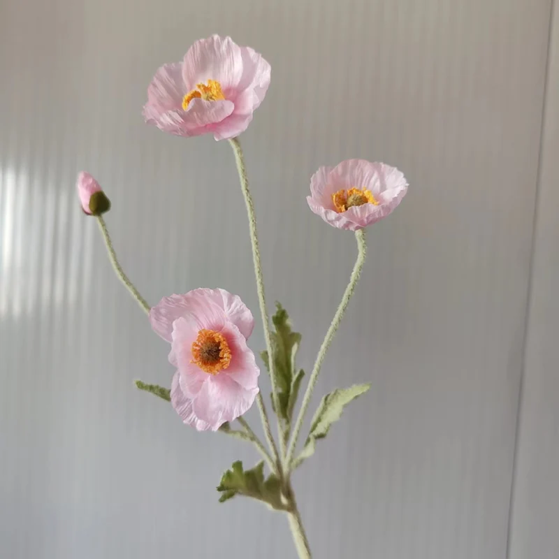 Lebensechter Seiden-Mohnblumenstiel