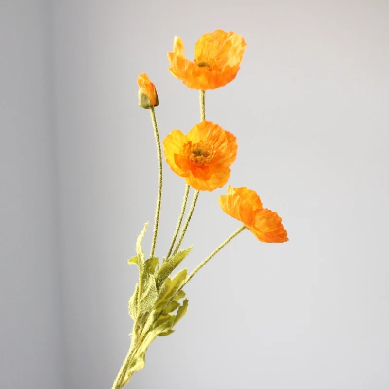 Lebensechter Seiden-Mohnblumenstiel