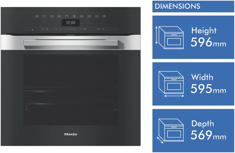 Miele 60cm Pyrolytic Oven with Rapid Cooling and Crisp Function CleanSteel