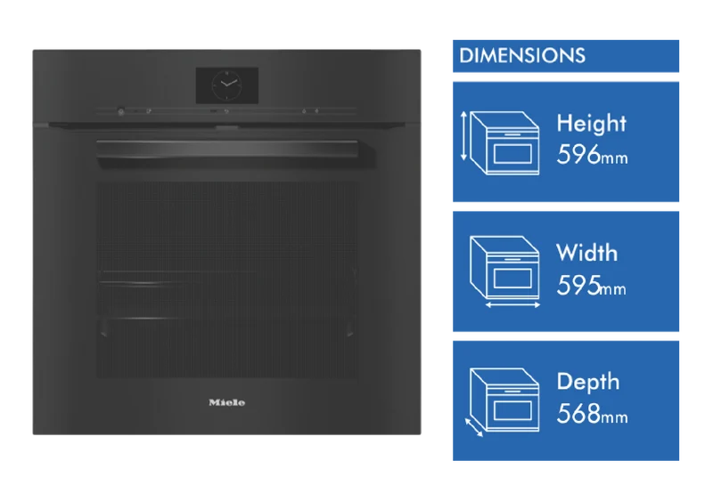 Miele 60cm Pyrolytic Oven with Moisture Plus and Rapid Cooling Function Obsidian Black
