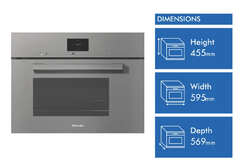 Miele 45cm Steam and Microwave Combination Oven with M Touch Display and Wi-Fi Connectivity Graphite Grey