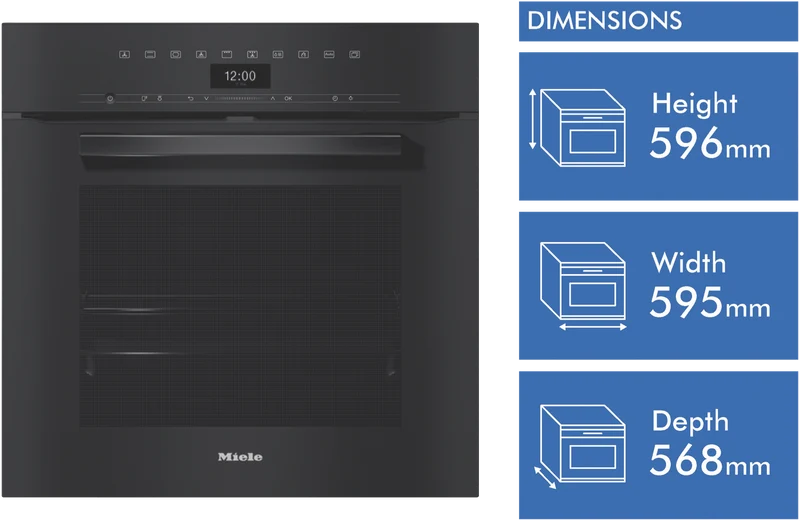 Miele 60cm Pyrolytic Oven with Rapid Cooling and Crisp Function Obsidian Black