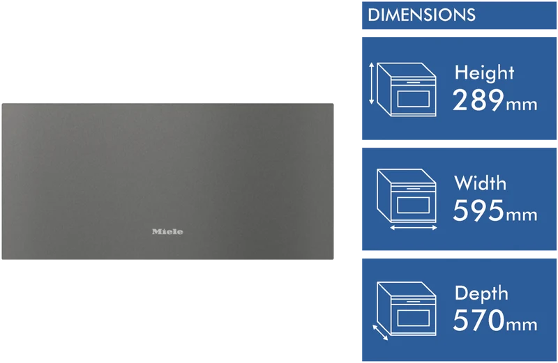 Miele 29cm Gourmet Warming Drawer Graphite Grey