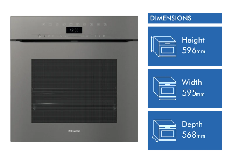 Miele 60cm Handleless Pyrolytic Oven with Rapid Cooling and Crisp Function Graphite Grey