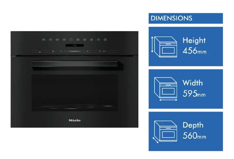 Miele 46L 900W Built-In Microwave with Grill and Keeping Warm Function Obsidian Black