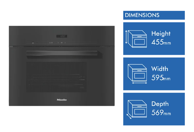 Miele 45cm Steam Oven with DualSteam Technology and Automatic Cooking Programmes Obsidian Black