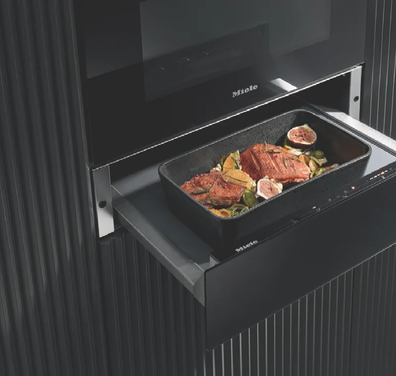 Miele 14cm Gourmet Warming Drawer Obsidian Black