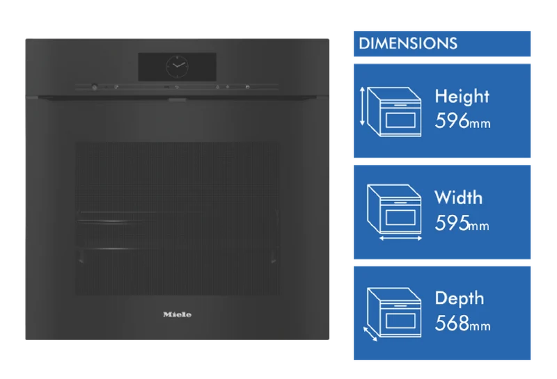 Miele 60cm Handleless Pyrolytic Oven with Moisture Plus and FoodView Integrated Camera Obsidian Black