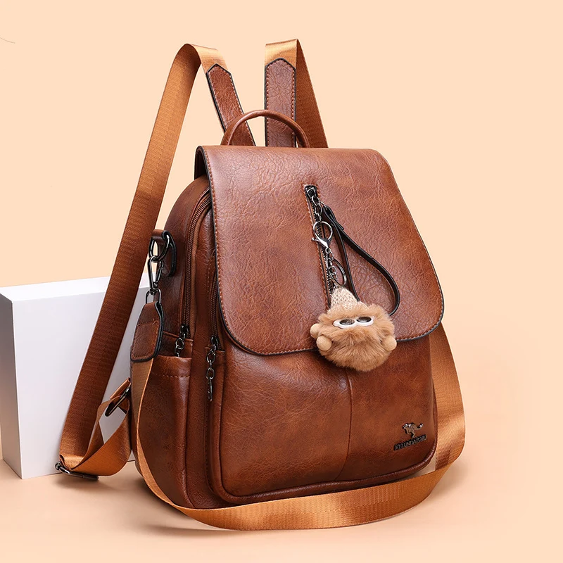 Stylischer Multifunktions-Leder-Rucksack Karnz