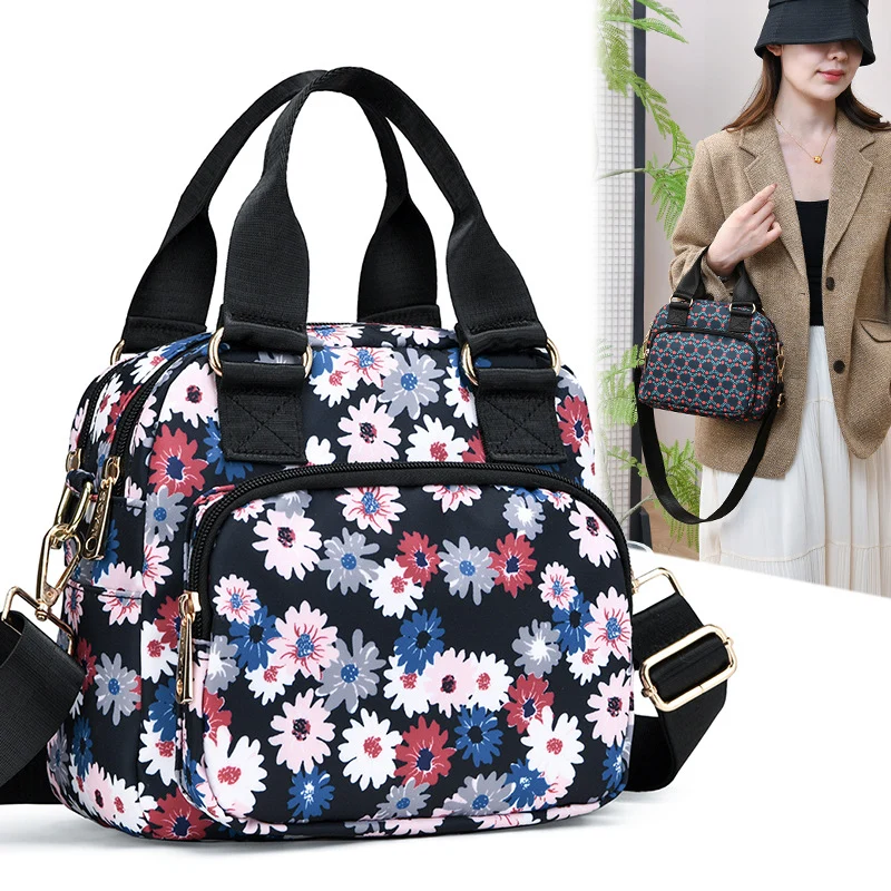 Stylische Blumendruck-Handtasche Karnz