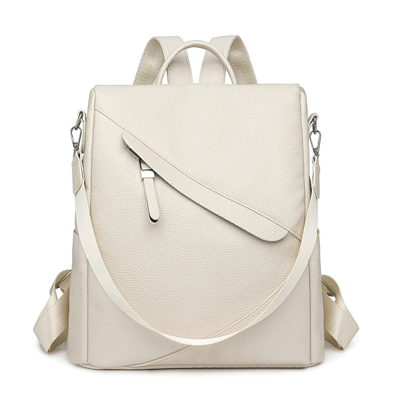 Chic Texturierter Leder Rucksack Karnz