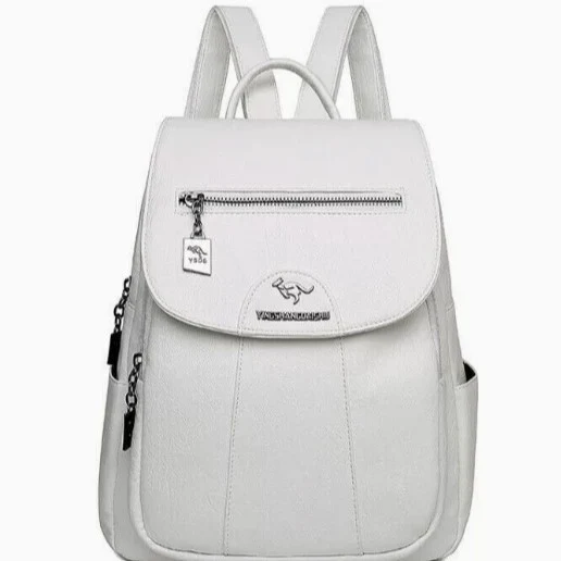 Stylischer Mehrfach-Taschen Leder-Rucksack Karnz