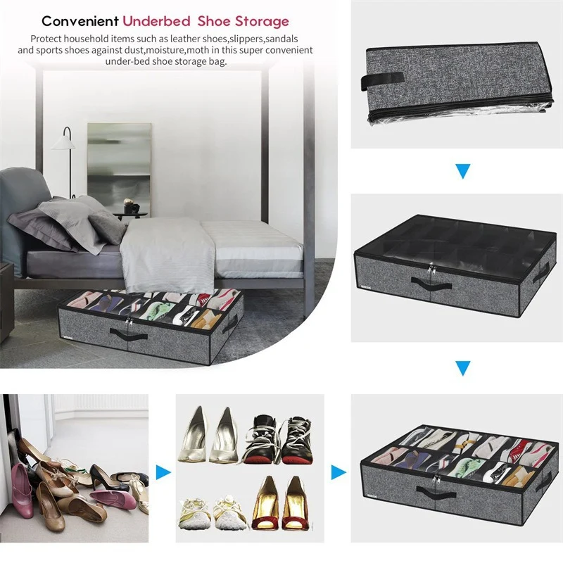 Unterbett Storage Organizer mit klarem Deckel