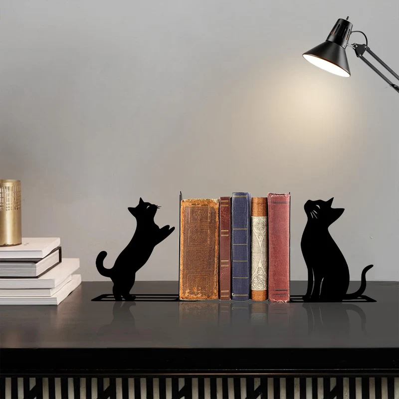 Künstlerische Katzenbuchstützen