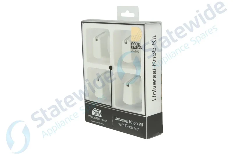 Universal Cooktop/Oven Knob White 40mm SKIRT (Pack 4)