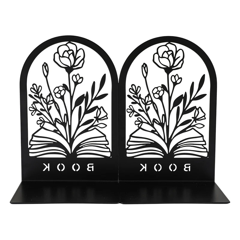 Elegante florale Metall-Buchstützen