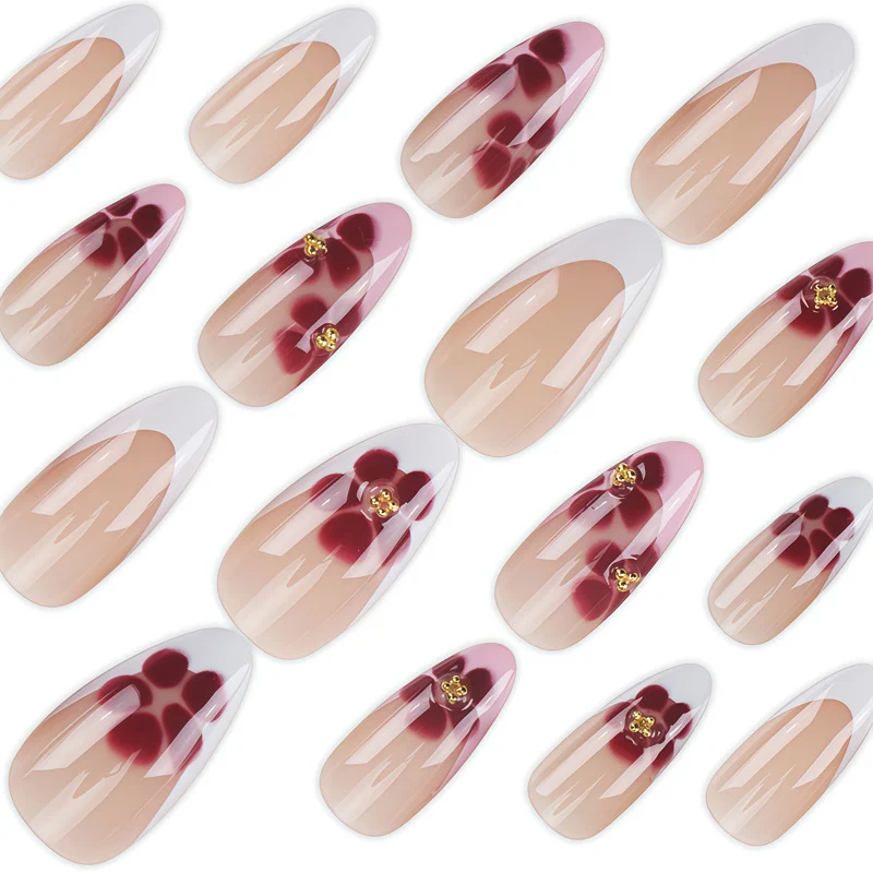 Elegante Florale Press-On Fingernageltips Karnz