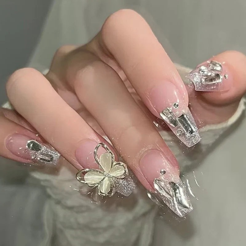 Dekorative Glitzernde Press-On Nail Tips Karnz