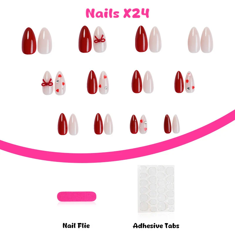 Kunstnagelset mit romantischen Designs und exquisite Details Karnz