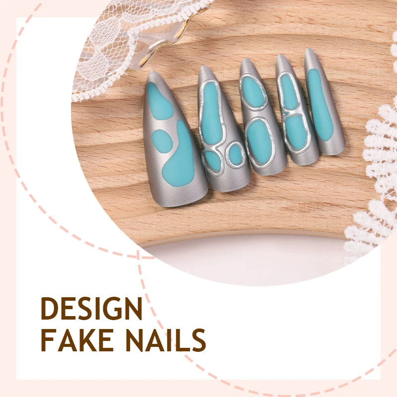 Kunstnagelset mit modernen geometrischen Designs Karnz