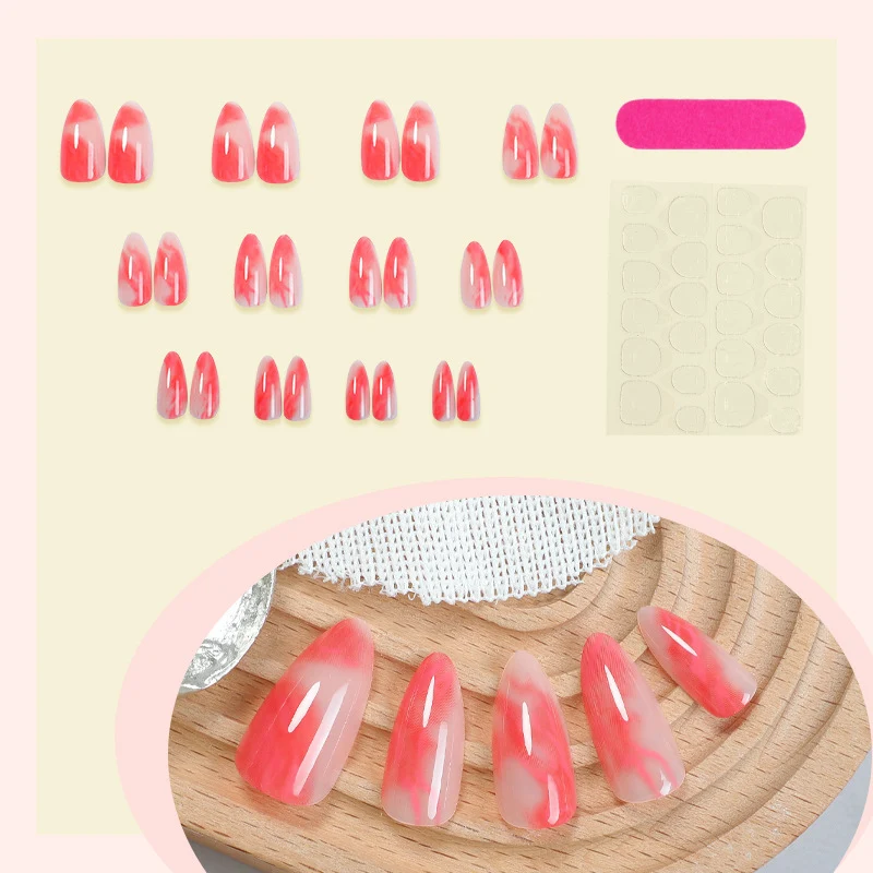 Kunstnagelset mit marmoriertem Design Karnz