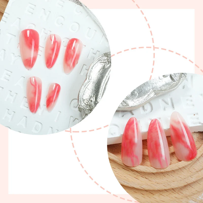 Kunstnagelset mit marmoriertem Design Karnz
