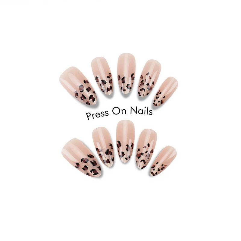 Künstlerisch Leopard-musterte Press-On Nägel Karnz