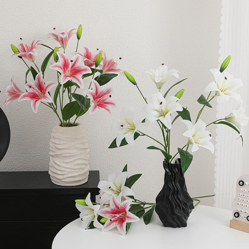Künstlicher Lilienzweig mit detailgetreuen Blüten Karnz