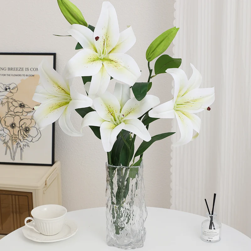Künstlicher Lilienstängel mit naturgetreuen Blüten Karnz