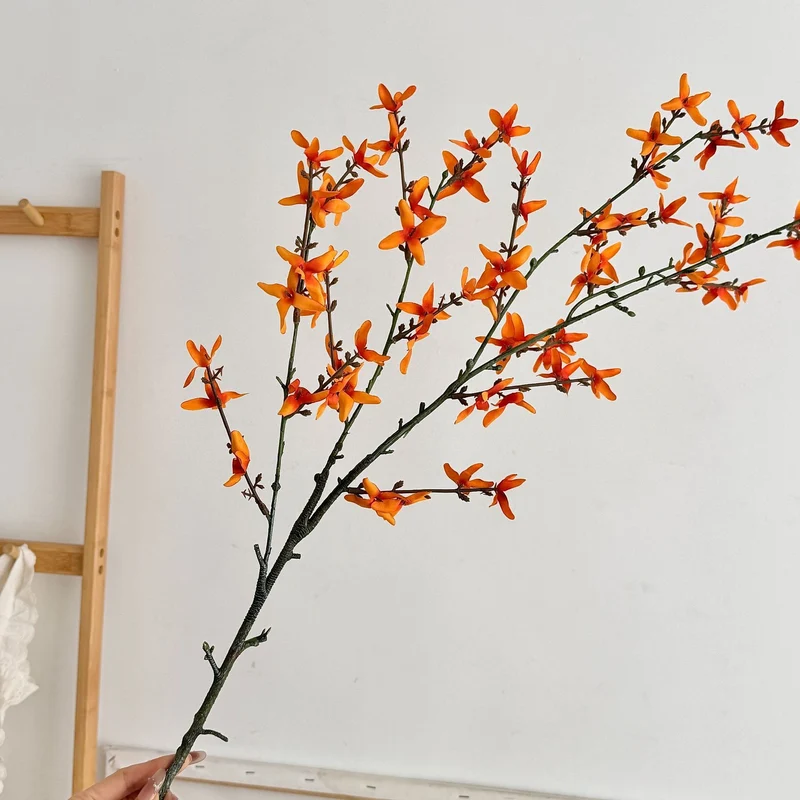 Kunstblütenzweig mit detailreichen Gelben Blüten Karnz