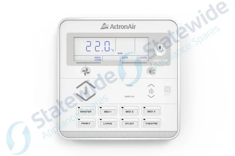 ActronAir Aircon Wall Controller M-Series LCD 24HR 8Z Std (White)-Genuine