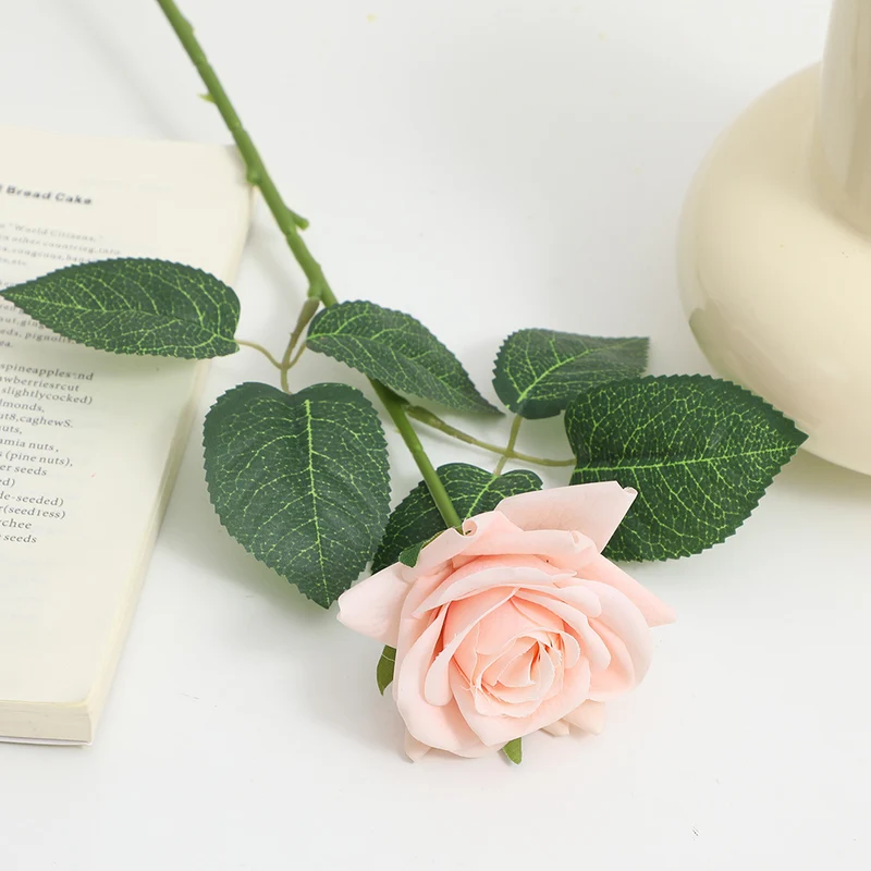 Künstliche Seidenrose mit Blättern Karnz