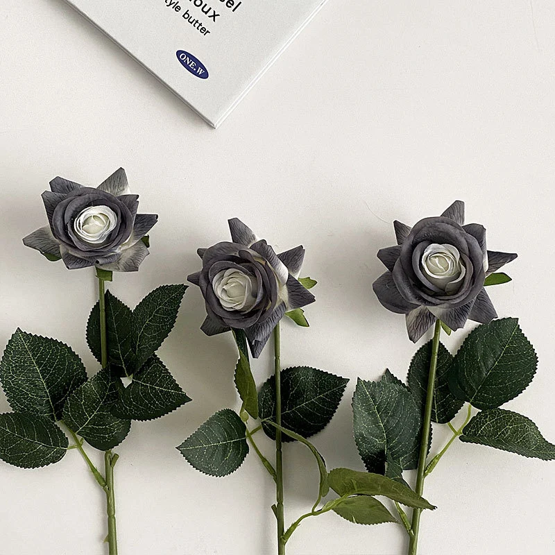 Künstliche Seidenrose mit Blättern Karnz