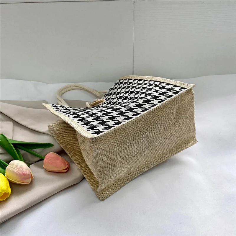 Stylische Hahnentritt-Muster Tragetasche