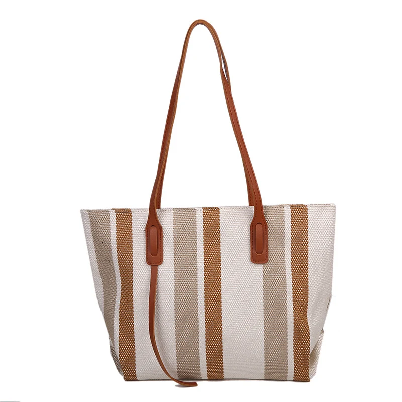 Gestreifte Woven Strand Tasche