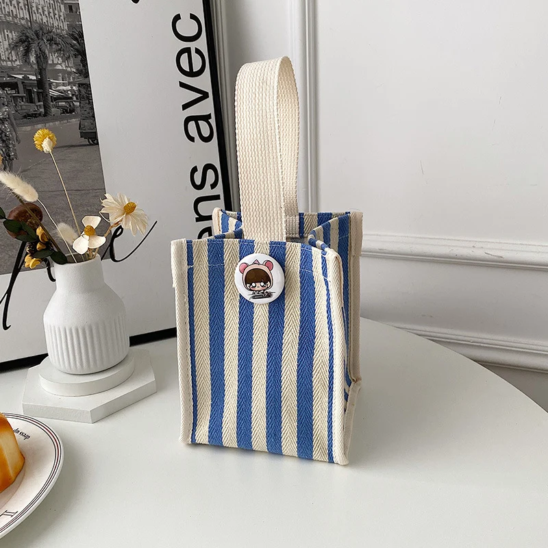 Gestreifter Canvas-Shopper