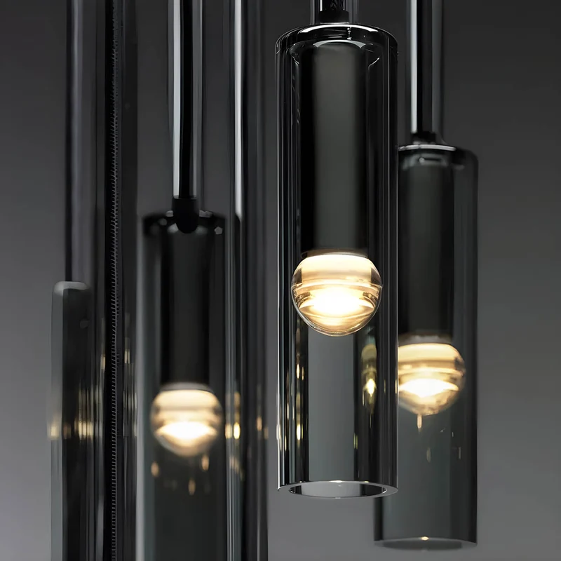 Pendantlicht aus rauchigem Glas – Elegantes Design mit funkelnden Lichteffekten | Perfekt für das Wohnzimmer | Karnz