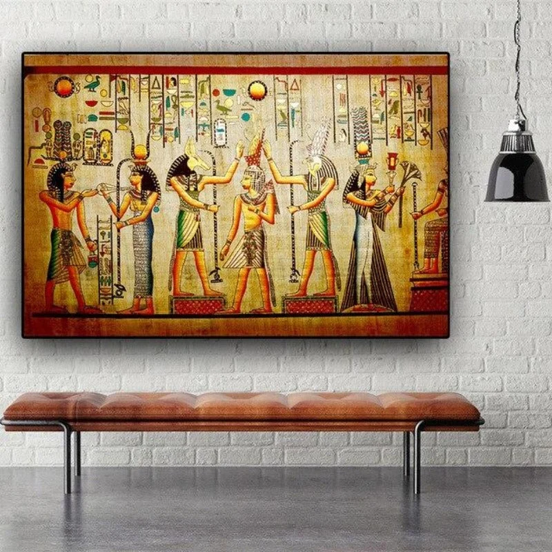 Pharao Retro Painting - Leinwand Wandkunst Malerei