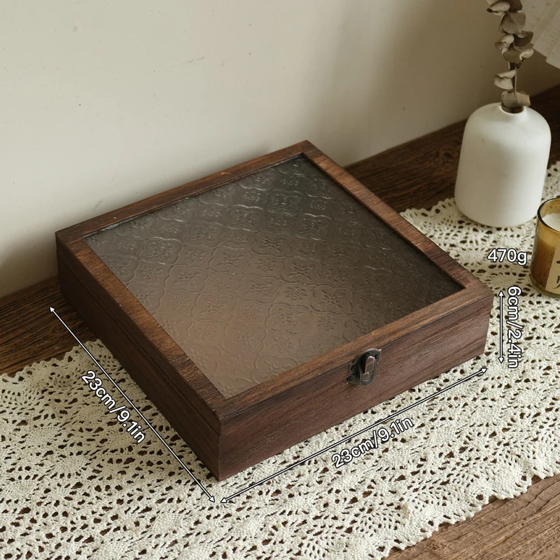 Vintage achteckige Holz-Schmuckbox