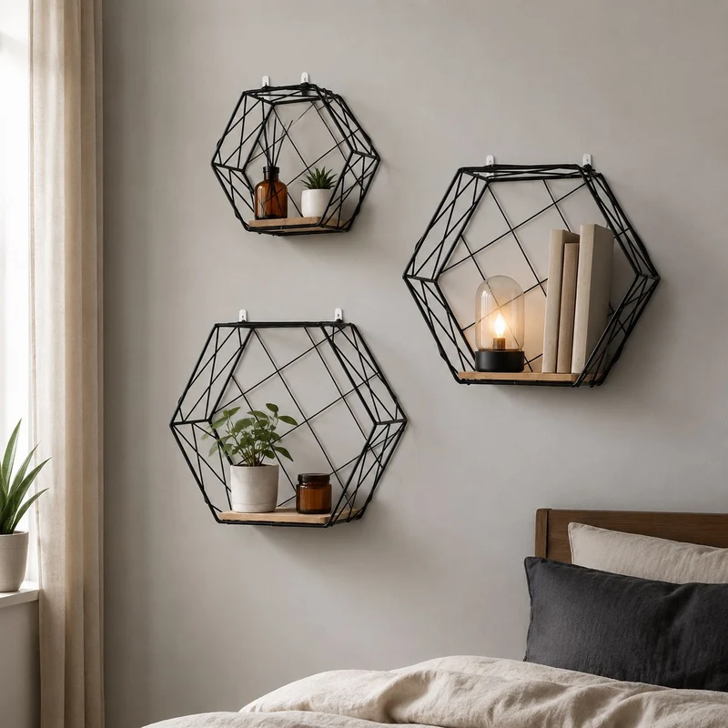 Geometrischer Drahtregal-Organizer