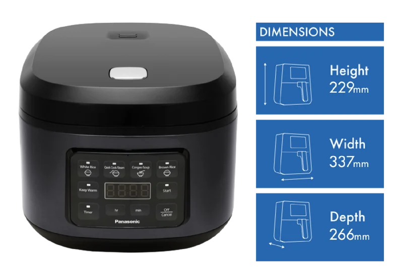 Panasonic 10 Cup Rice And Multi Cooker Black