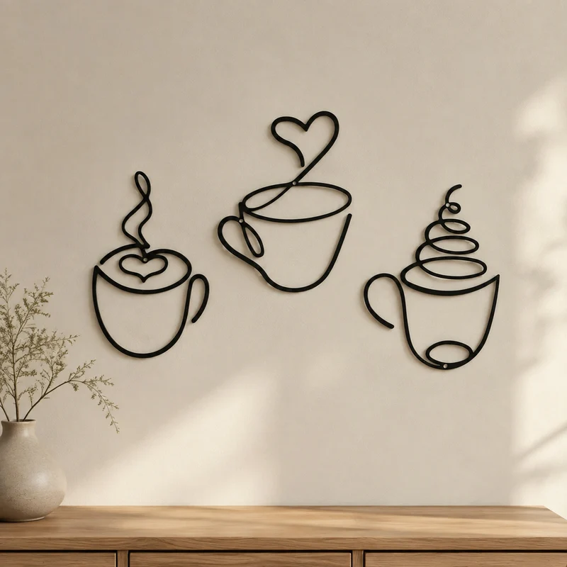Künstlerische Kaffeetassen Wanddekoration