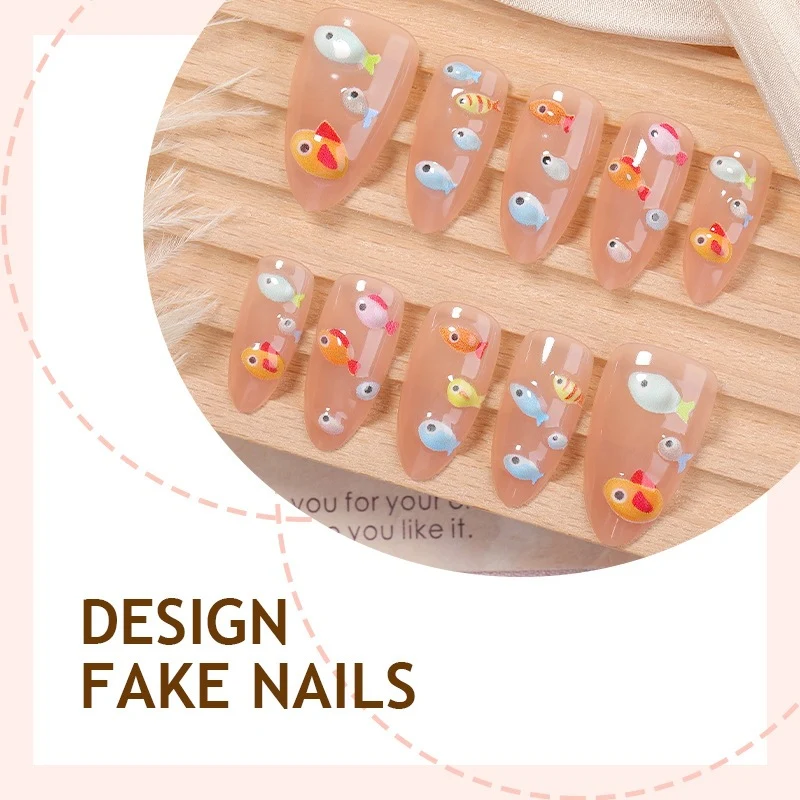 Kunstnagelset mit kreativen Tier- und Fischmotiven Karnz