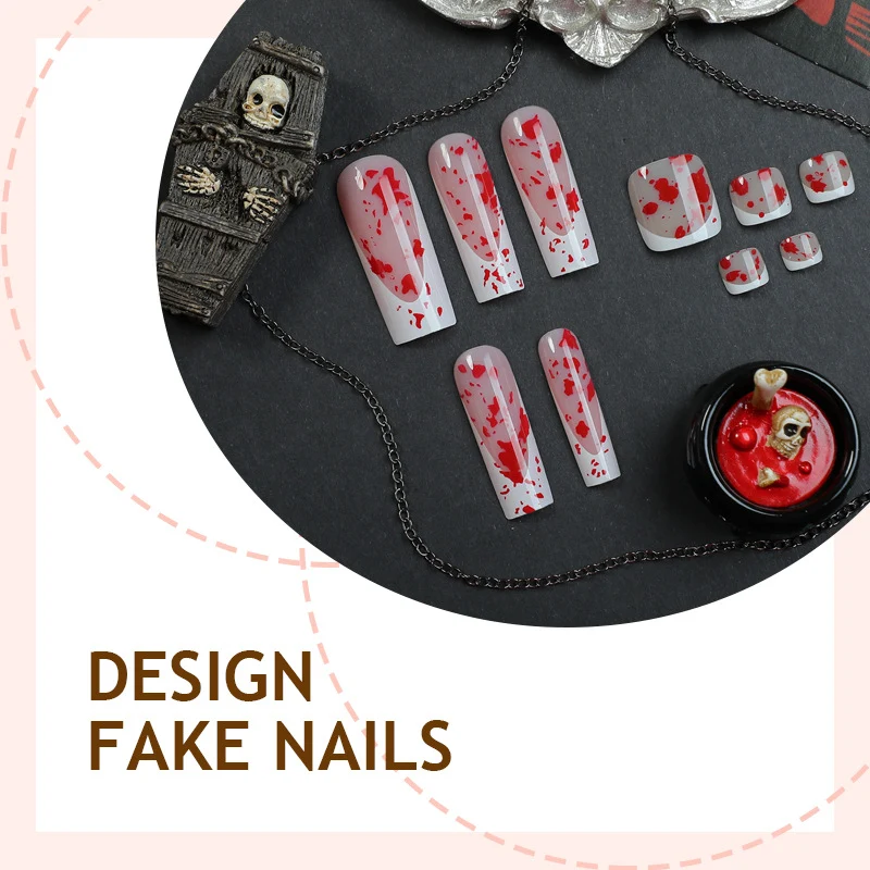 Kunstnagelset mit kreativen Sprenkeln und eleganter Form Karnz