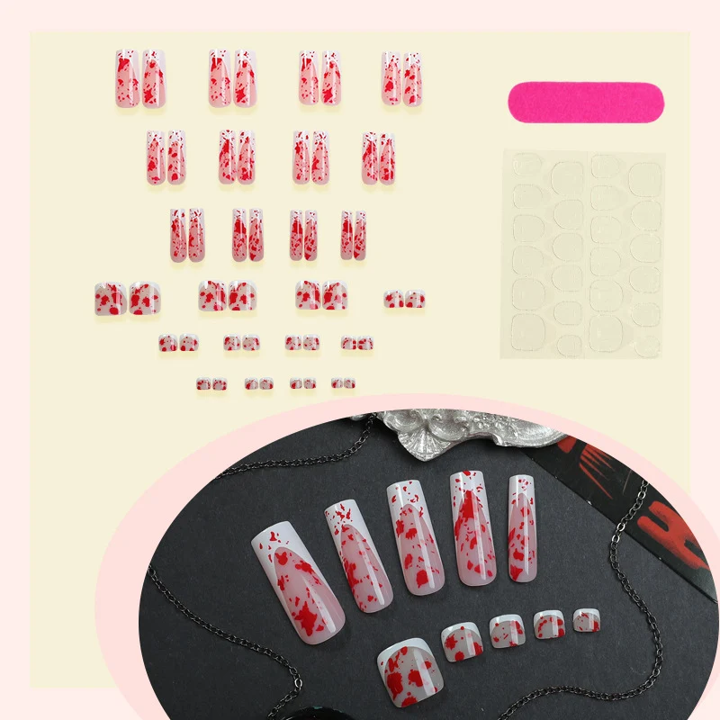 Kunstnagelset mit kreativen Sprenkeln und eleganter Form Karnz