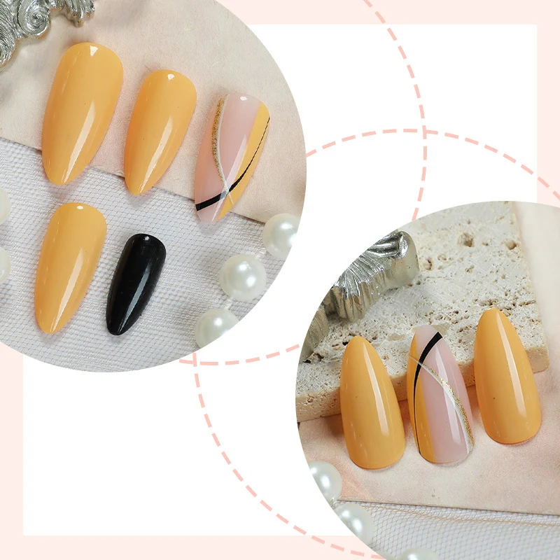 Kunstnagelset mit Kreativen Farbverlauf und Eleganten Linien Karnz