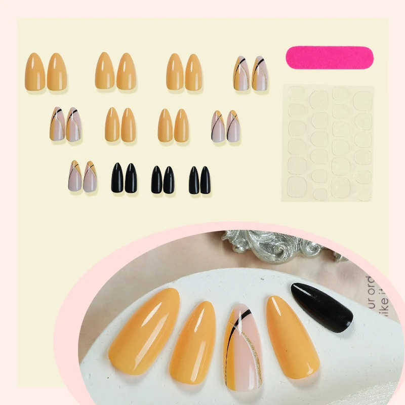 Kunstnagelset mit Kreativen Farbverlauf und Eleganten Linien Karnz