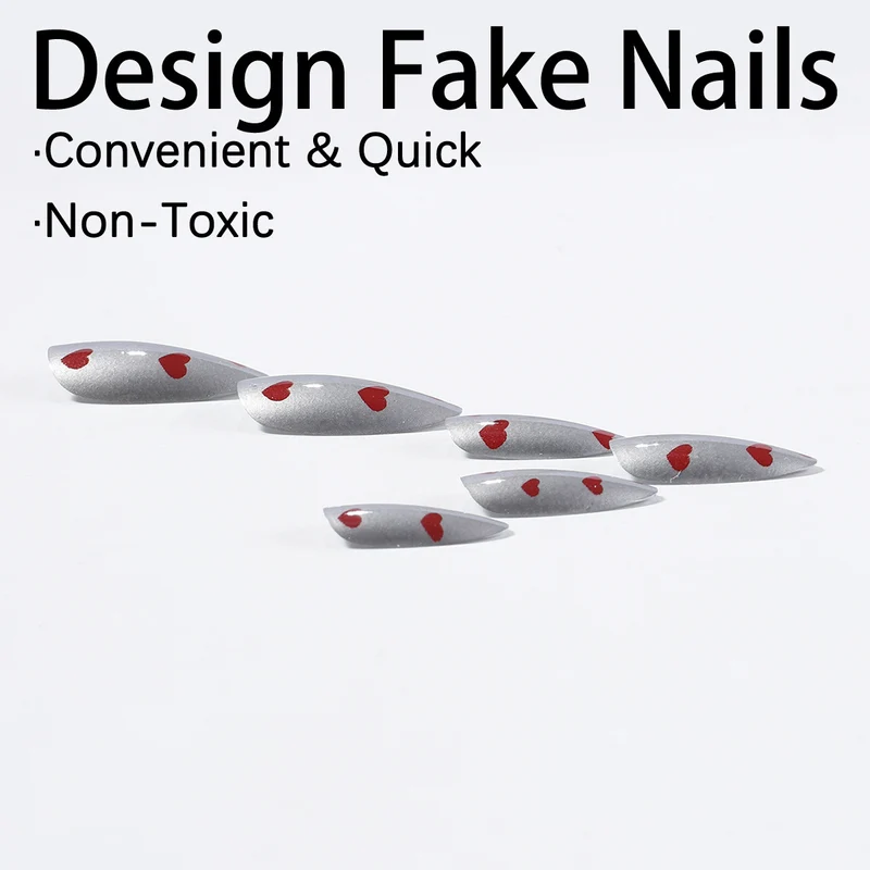 Kunstnagelset mit herzförmigem Design Karnz