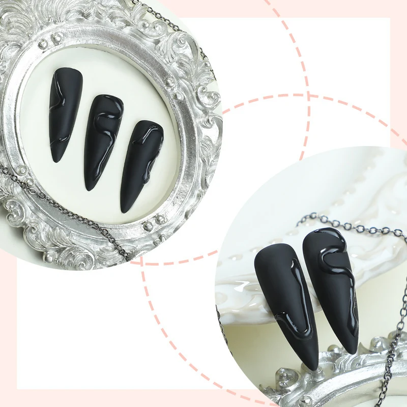 Kunstnagelset mit glitzernden Kristallverzierungen Karnz